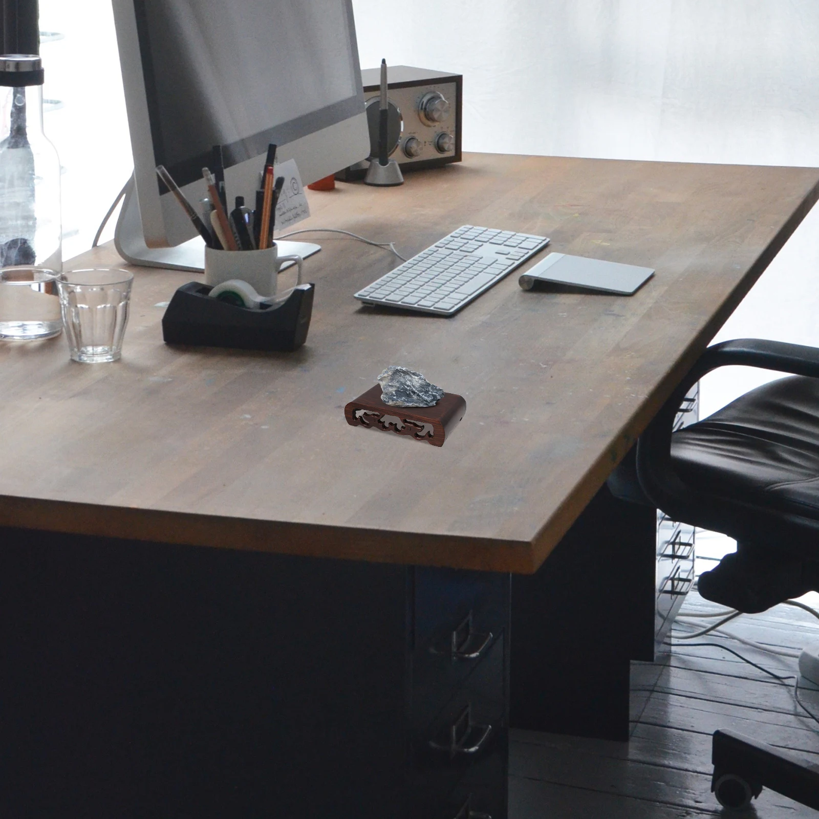 

Wood Carving Display Base Sturdy Wooden Pedestal Riser for Vase Stones Crafts Elegant Rectangular Stand for Collectibles