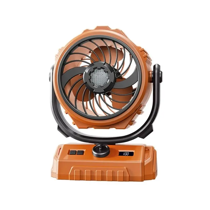 

Auto-Oscillating Rechargeable Camping Fan Portable LED Light 100 Turbine Powerful Desk Fan With Hook B