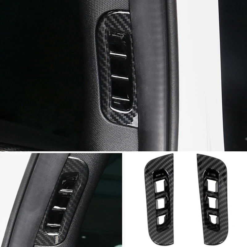 Car Carbon Fiber Front A Pillar Air Conditioner Vent Outlet Cover Trim For Dodge Durango 2011-2022 Kits