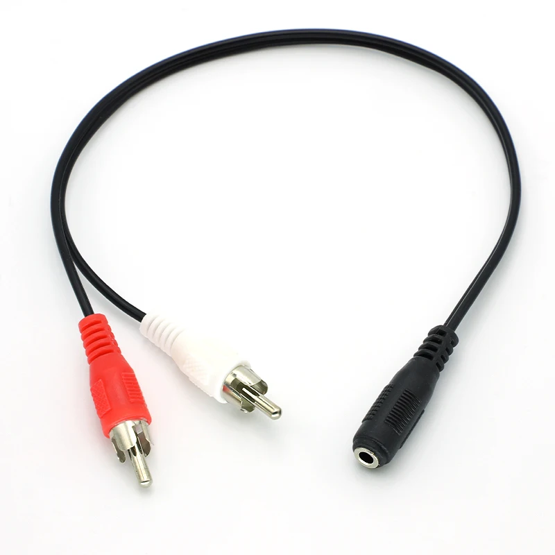 3.5 Audio Aux Socket Connector to Headphone Music Wire 3.5mm RCA Female Jack Stereo Cable Y Plug 2 Male Adapter 0.3M