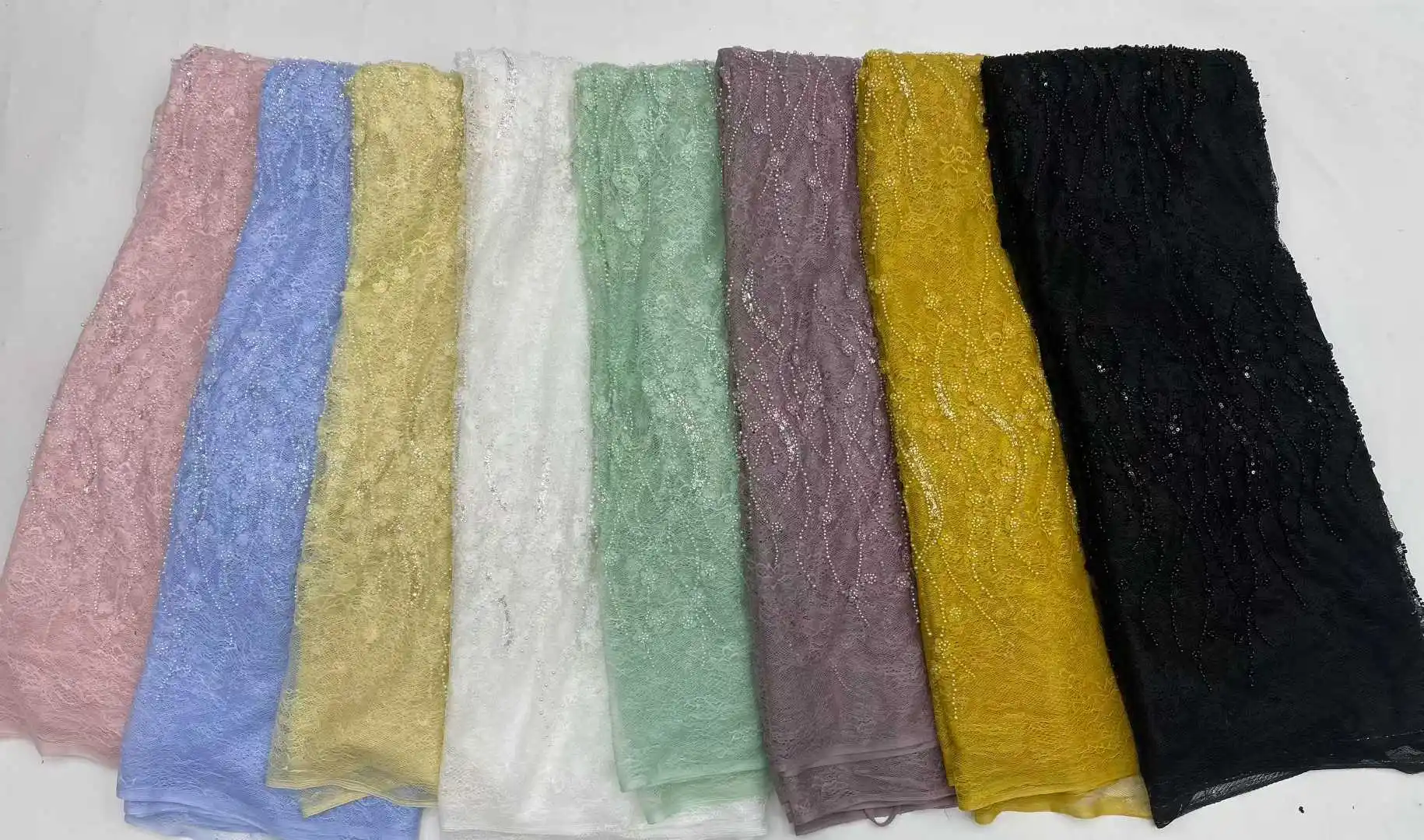 قماش دانتيل تول مطرز أفريقي 2026 جودة عالية ترتر نيجيري فرنسي مطرز دانتيل للحفلات خياطة 5 ياردات