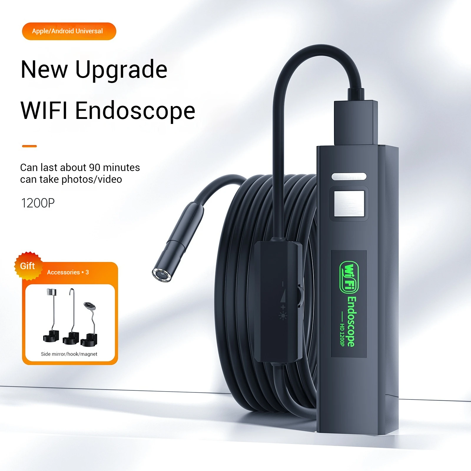 

Industrial WiFi Endoscope Camera 5.5mm8.0mm Lens 2.0MP USB Car Inspection Borescope 8LEDs Waterproof for Android iOS PC