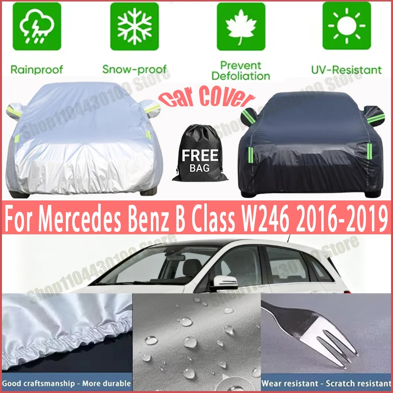 

For Mercedes Benz B Class W246 2016-2019 Car Covers with Reflective Strip Anti Corrosion Sun Rain Snow Wind Protection Dustproof