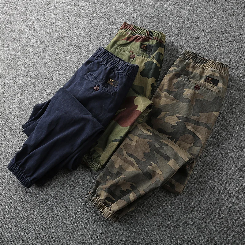 Calça cropped camuflada masculina, roupa esportiva casual, Chyaf, Novo, Outono, 2021