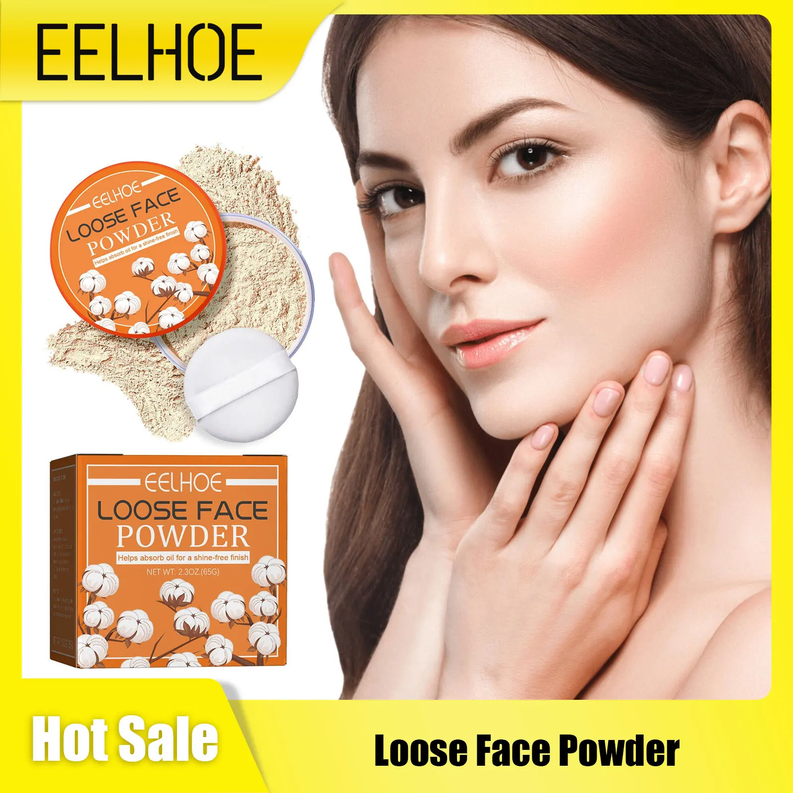 

Face Loose Powder Makeup Waterproof Oil Control Natural Face Translucent Powder Finish Full Coverage Concealer Foundation Base