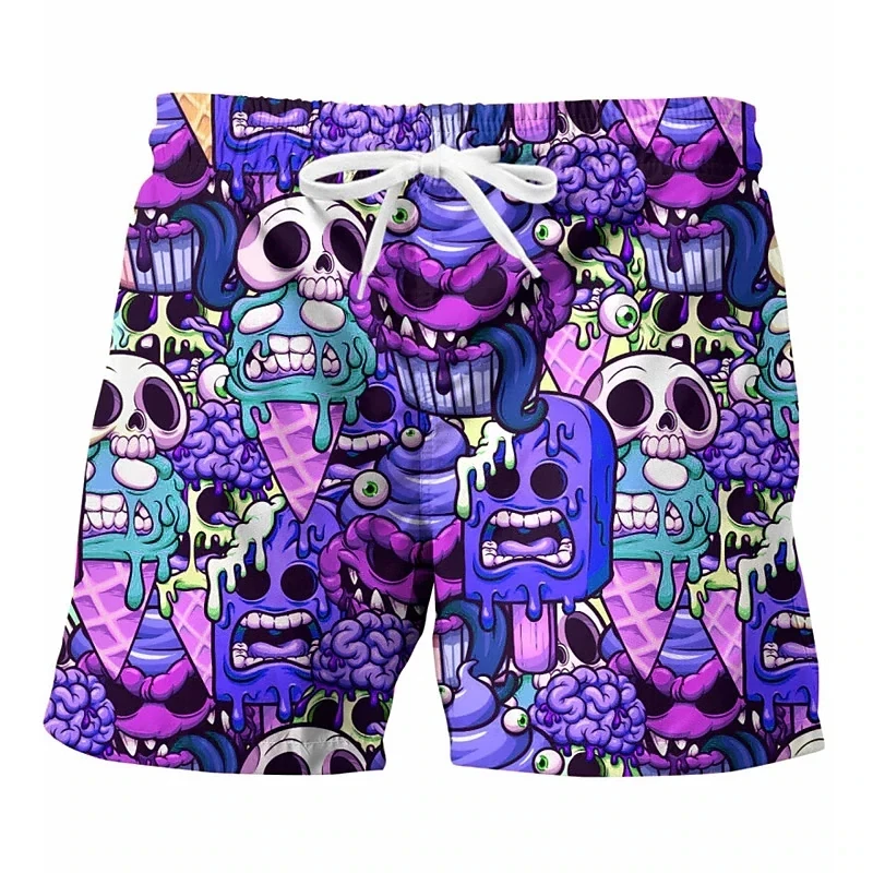 Summer Basketball Men\'s Floral Beach Cute Board Man Swimsuit Rainbow Shorts Pants Dry Sports Swim Wear Hawaii Big Size Swimwear