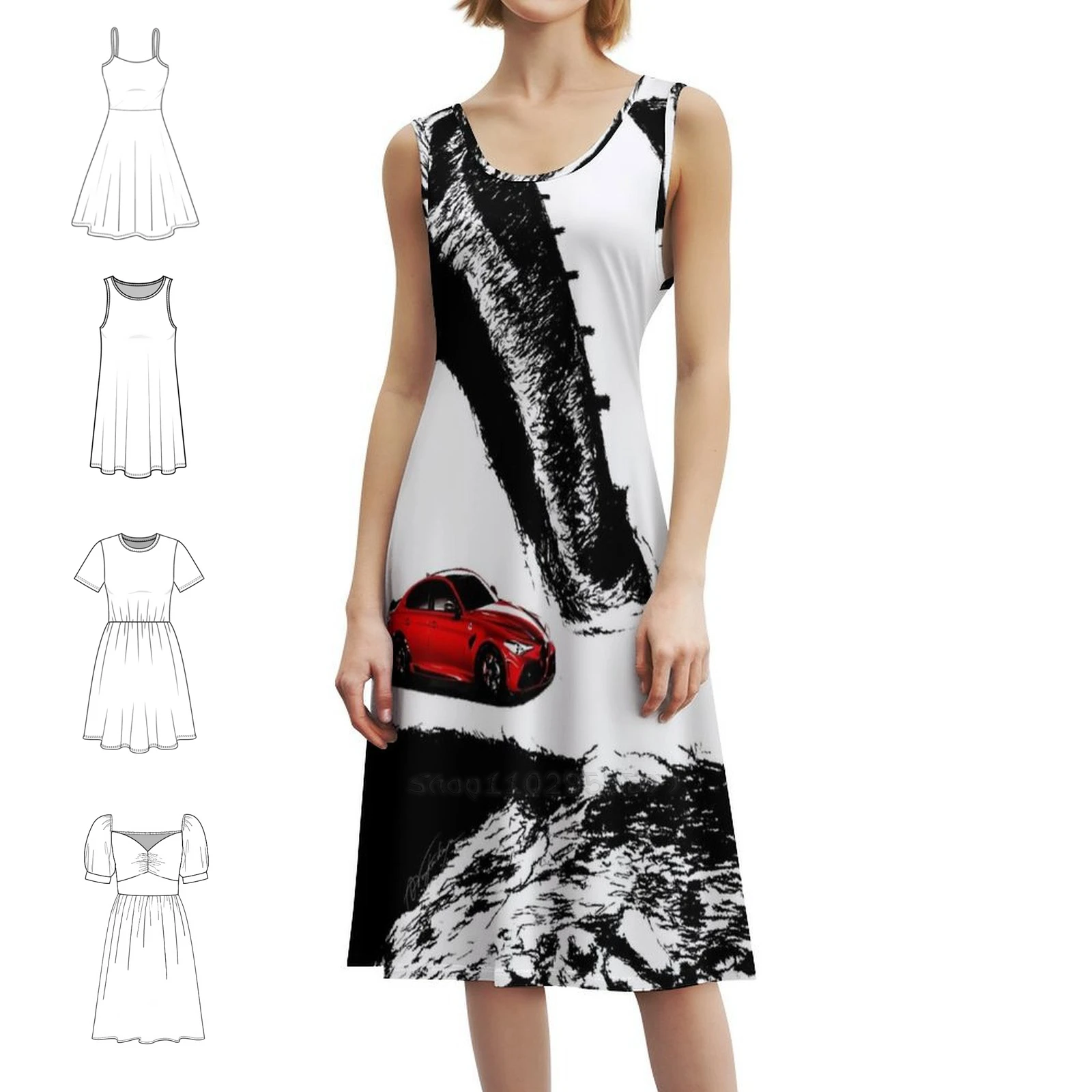 

Giulia Stelvio Pass богемное платье без рукавов для женщин с принтом пляжные вечерние платья Giulia Stelvio художественная настенная иллюстрация женщина