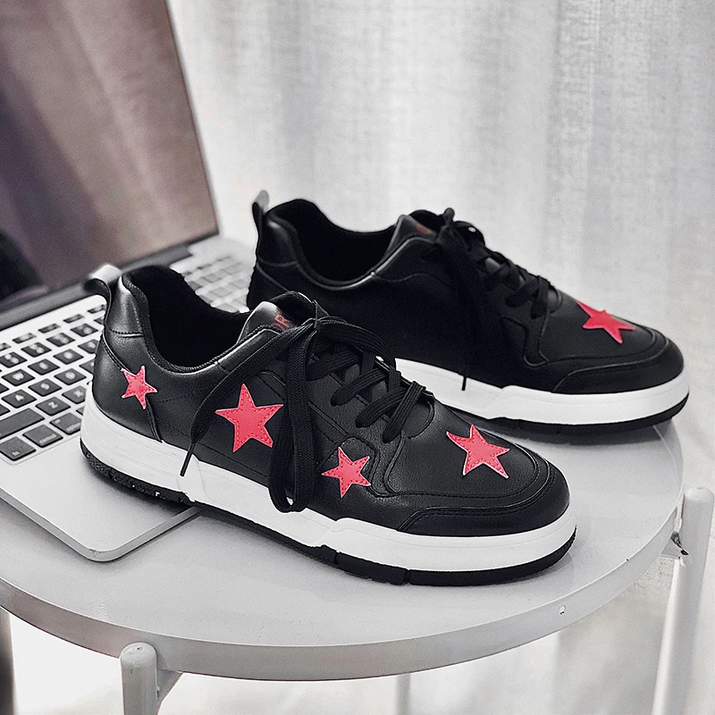 

Korean Version Men Skateboarding Shoes Star Low Cut Trend Shoes Man Comfortable Platform Men's Designer Shoes zapatos de hombre