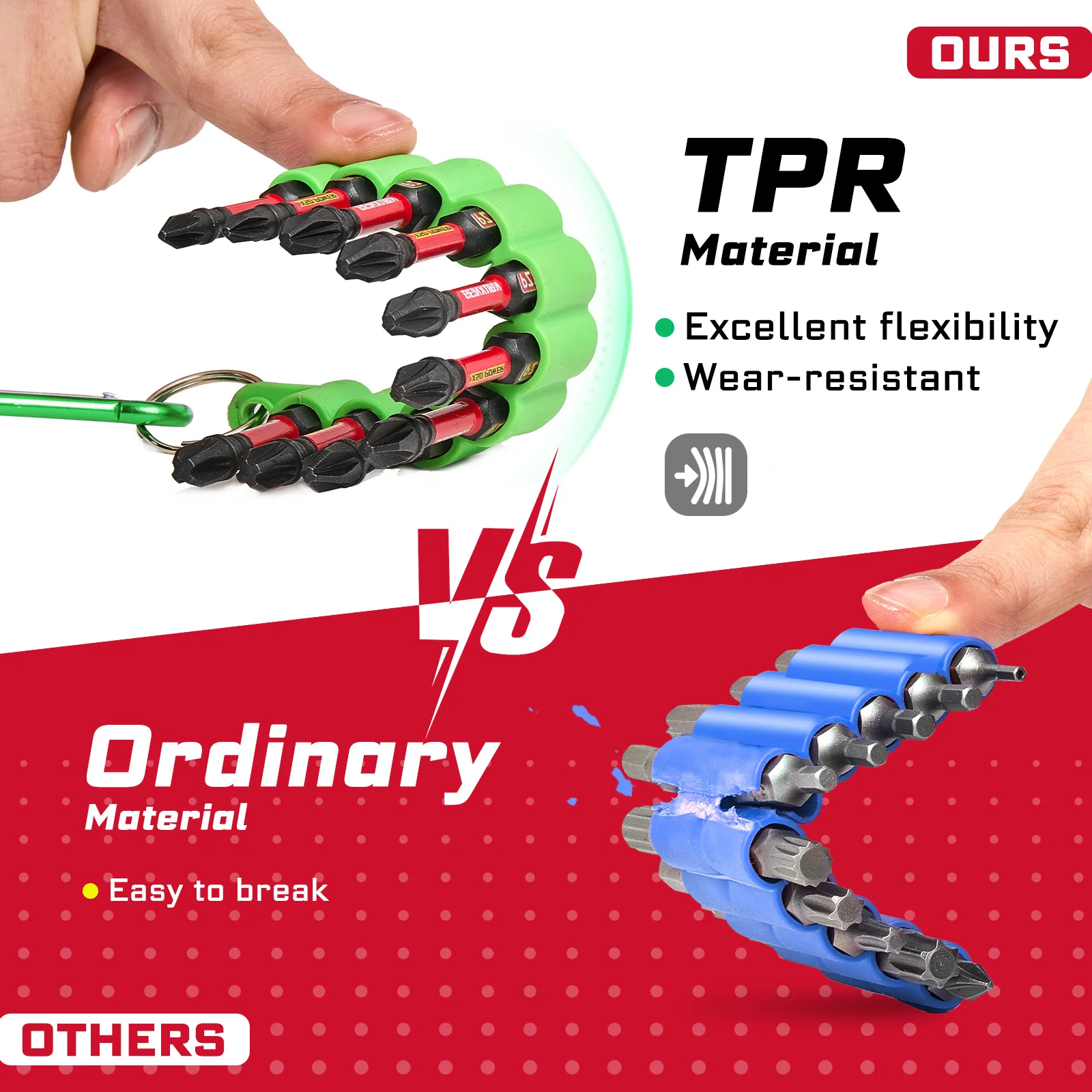 Geinxurn Impact HEX Screwdriver Bits Set, 2” Magnetic(1.5-8) S2 Steel Driver Bits and Bit Holder with Soft Hanging Strips