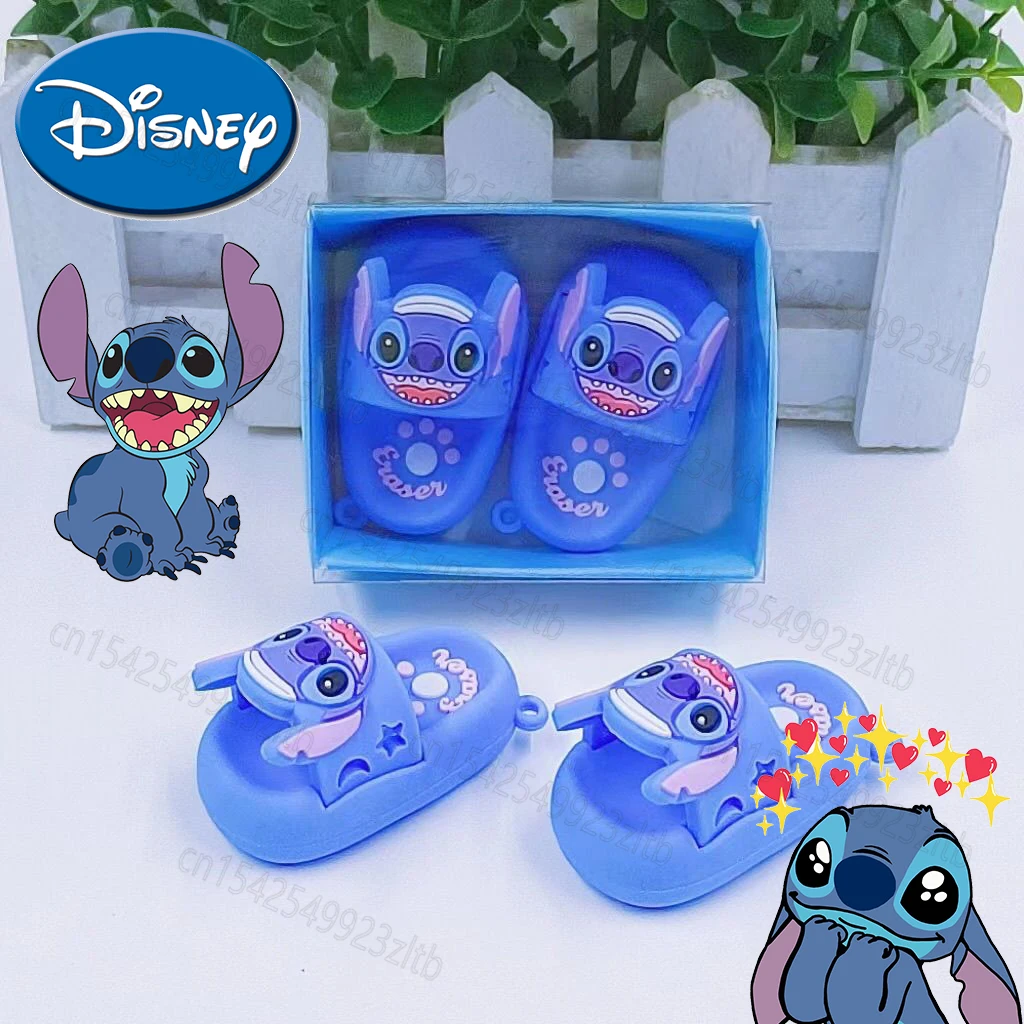 

2PCs Disney Stitch Eraser Rubber 16/32pcs Kawaii Students Stationery 3d Slippers Shape Eraser Clean Tools School Children Gifts