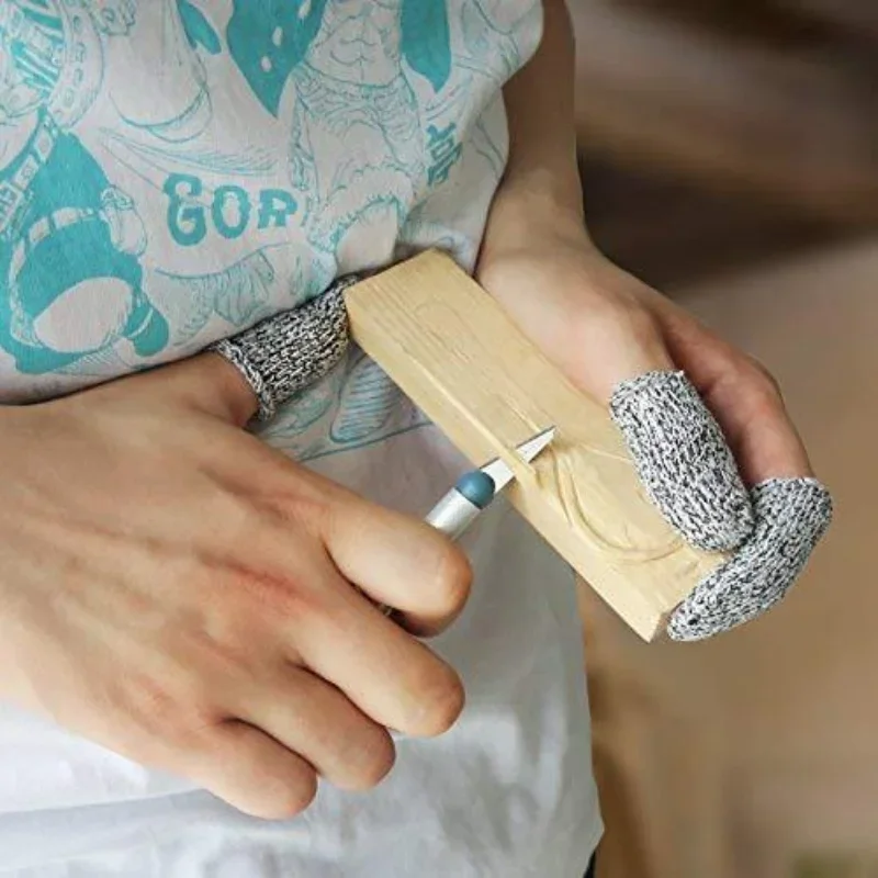 New Grade 5 HPPE Anti Cutting Finger Covers Carving Thumb Knives Picking Wear-Resistant Protective Fingers 5 Pieces