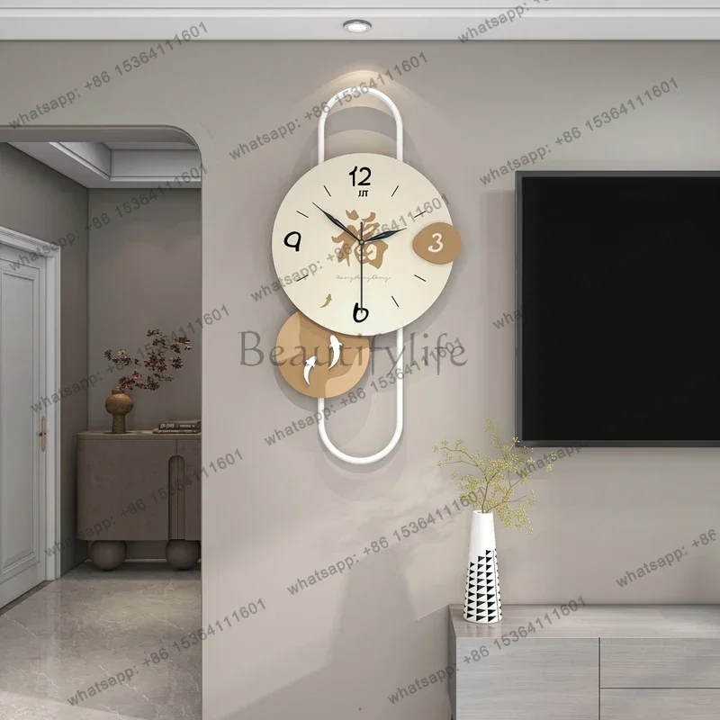 LJY Scandinavian Wall Clock Minimalist Metal Frame Silent Non Ticking for Living Room Bedroom Office Nordic Home Decor