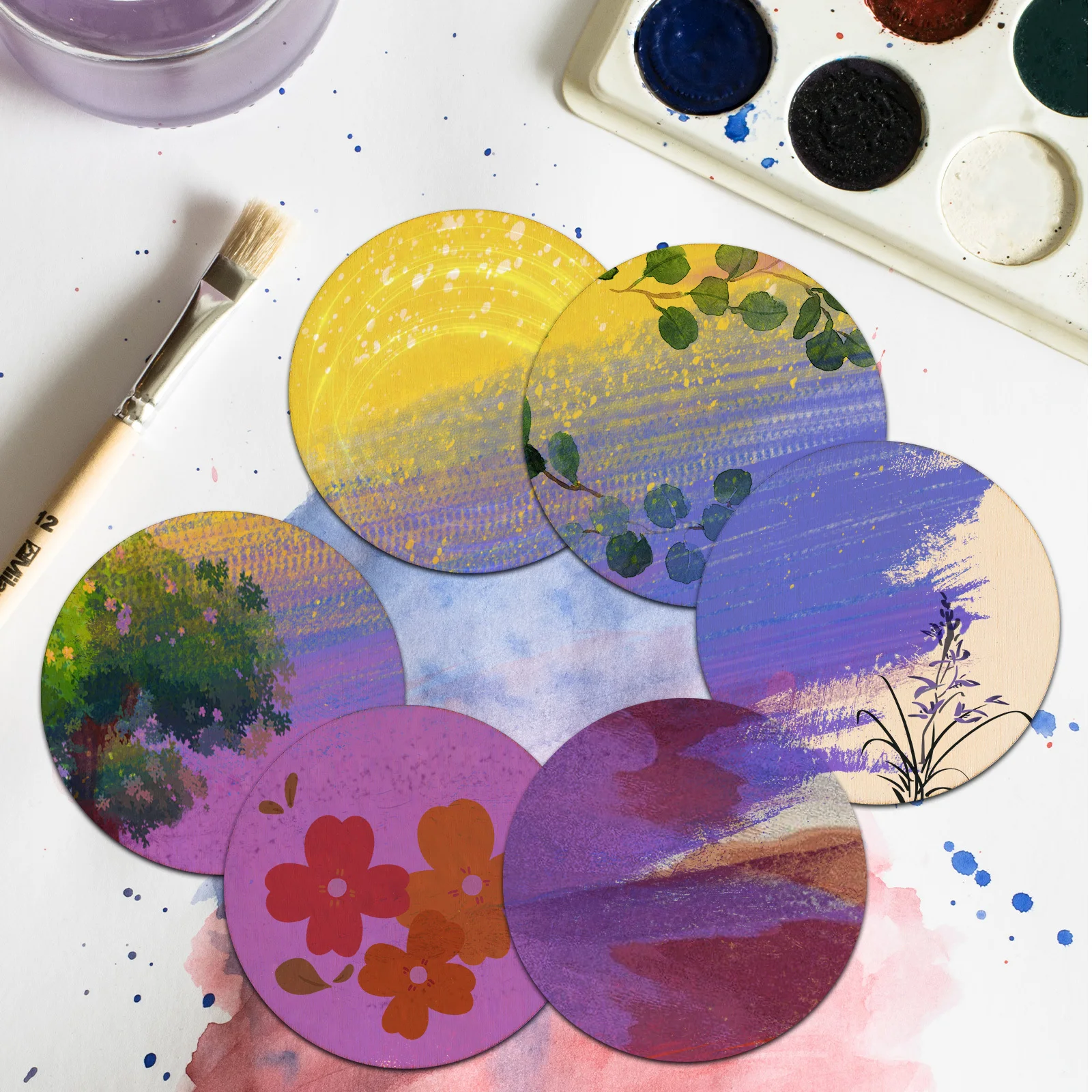 

200Pcs Round Wood Slices Natural Unfinished Wooden Circles for Crafts DIY Home Decor Wedding Centerpieces Painting Ornaments