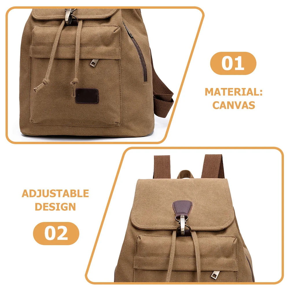 軽量キャンバス学生用バックパック大容量旅行アウトドアカジュアルショルダーバッグ耐久性のある学校ハイキングバックパック