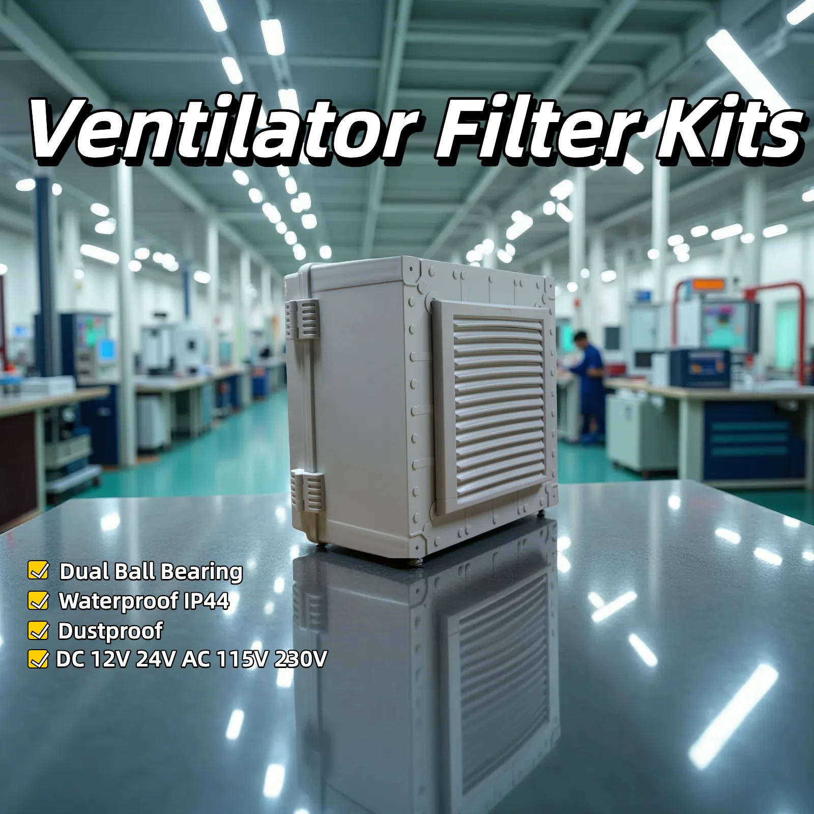 #801 #802 #803 #804 Enclosure Cabinet Ventilator Filter Kits AC EC 115V 230V DC 12V 24V Cooling Fan Dustproof Waterproof IP44