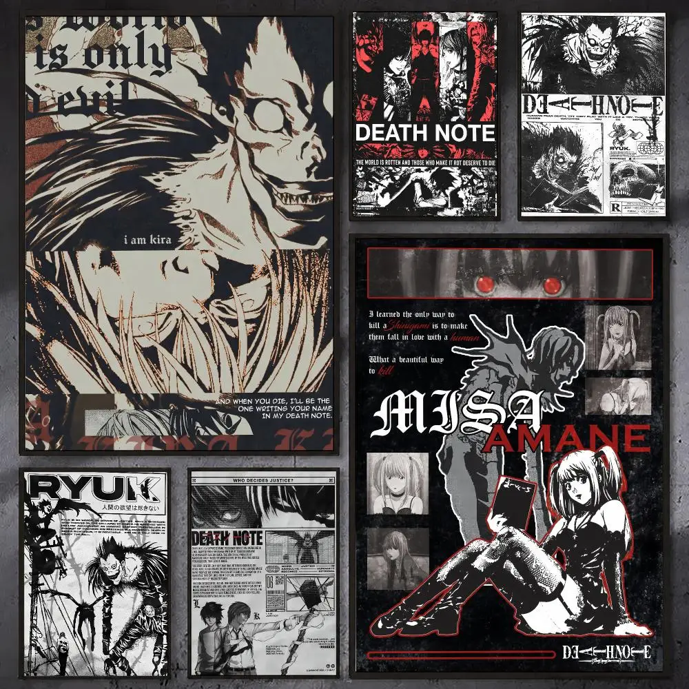 Japan Anime Manga D-Death Note Poster Waterproof Sticky Wall Art Print For Bedroom Living Room Hallway Bar Home Decor