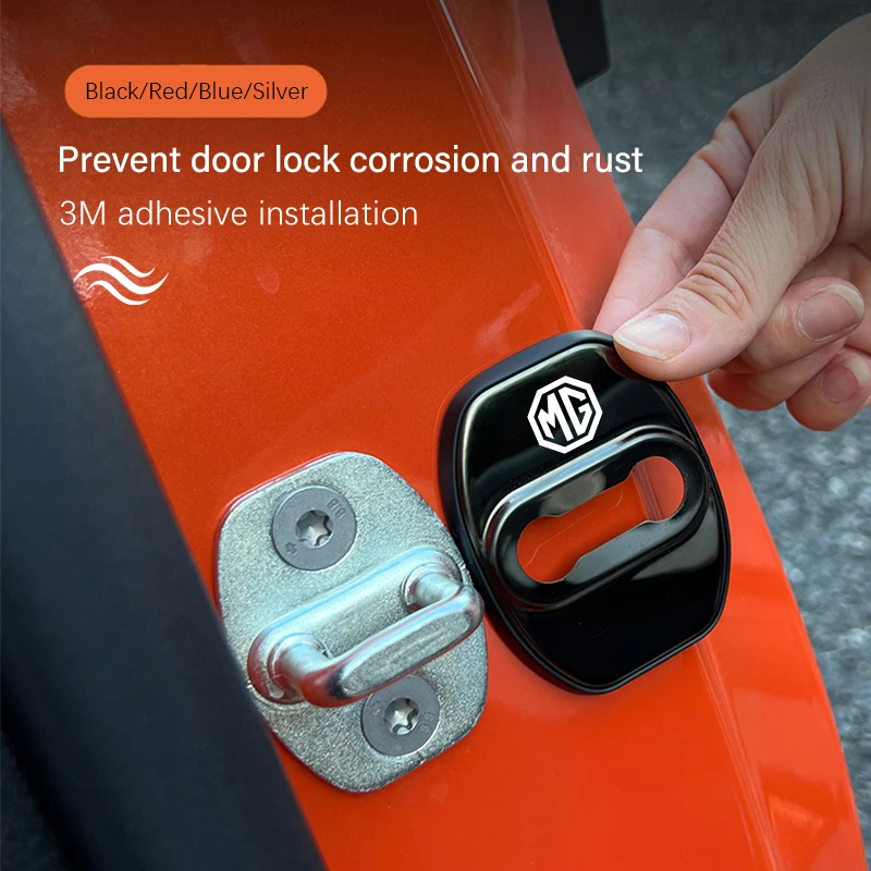 4Pcs Car Door Lock Protective Buckle Cover For MG4 MG5 MG7 MG ZS MG HS MG3 MG ONE MG Cyberster Automobile Anti‑Noise Decor Parts