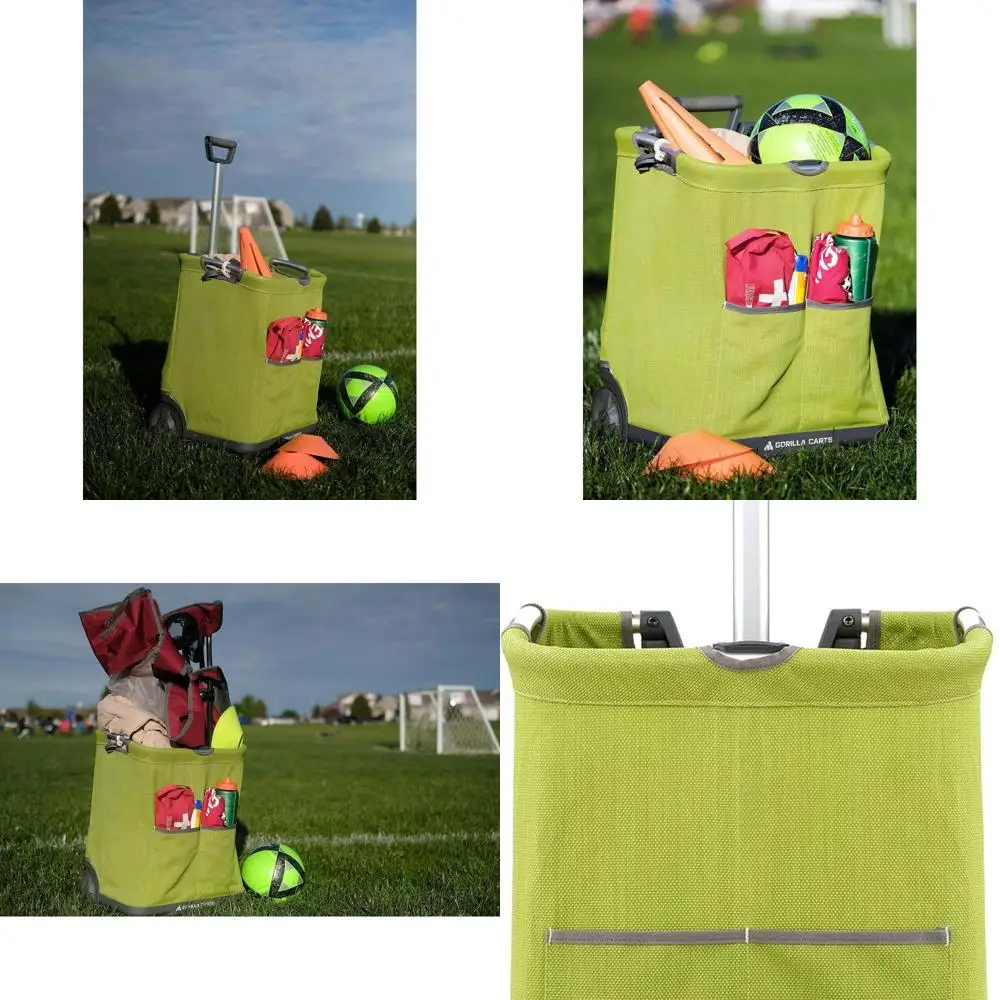 

Складная мягкая складная садовая тележка, грузоподъемность 150 фунтов, зеленая