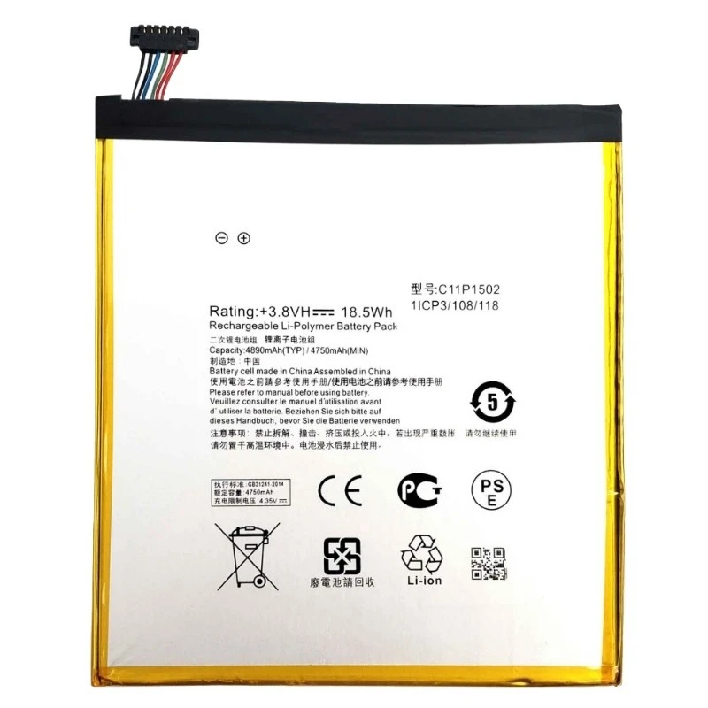 Batería C11P1502 3,8 V 4890mAh para ASUS ZenPad 10 Z300M Z300C Z300CG Z300CL P01T P023 10,1 teléfono móvil nuevo de alta calidad