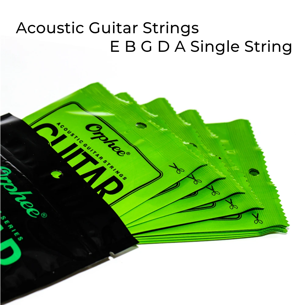 Orphee Acoustic Guitar String Replacement Single String EBGDA Gauge 010 014 023 030 039 047 Clear and Penetrating Tone