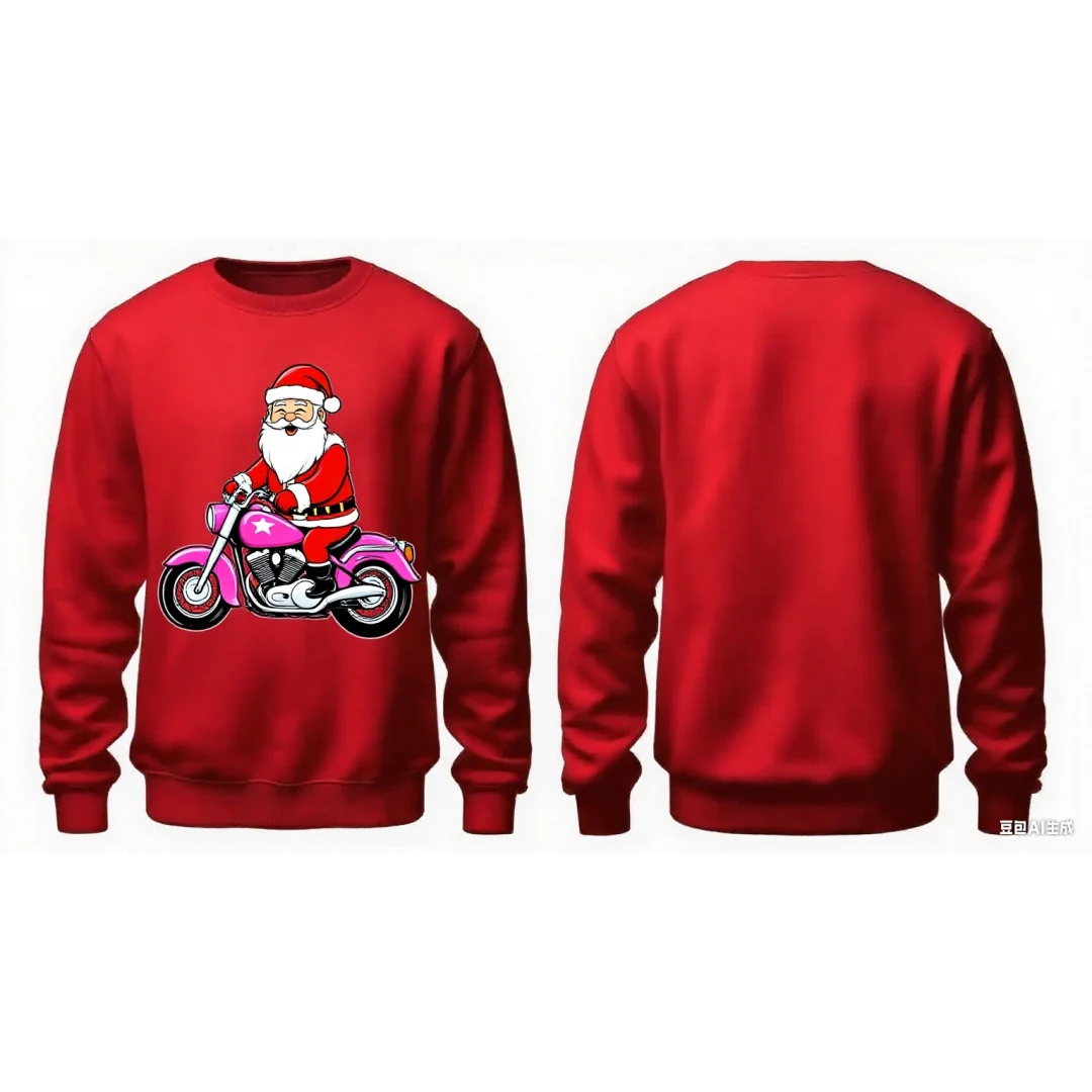 Weihnachten Motorrad Grafik Hoodie 3D Druck Frühling Herbst Mode Freizeit Vielseitige Streetwear Herren und Damen Y2K Hoodies