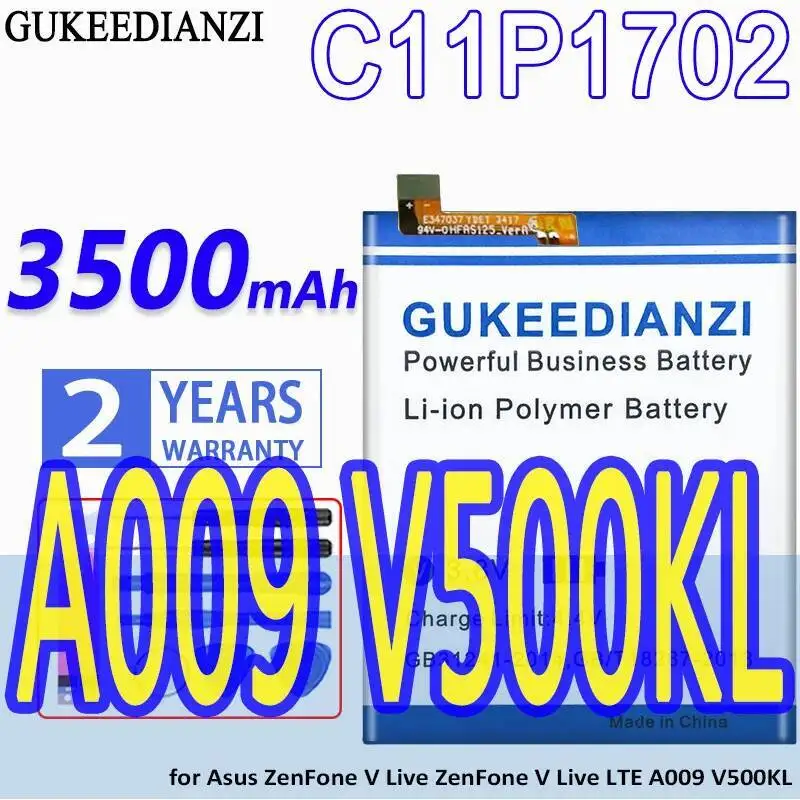 

Аккумулятор для мобильного телефона 3500 мАч C11P1702 для Asus Zenfone V Live Lte A009 V500KL Safe