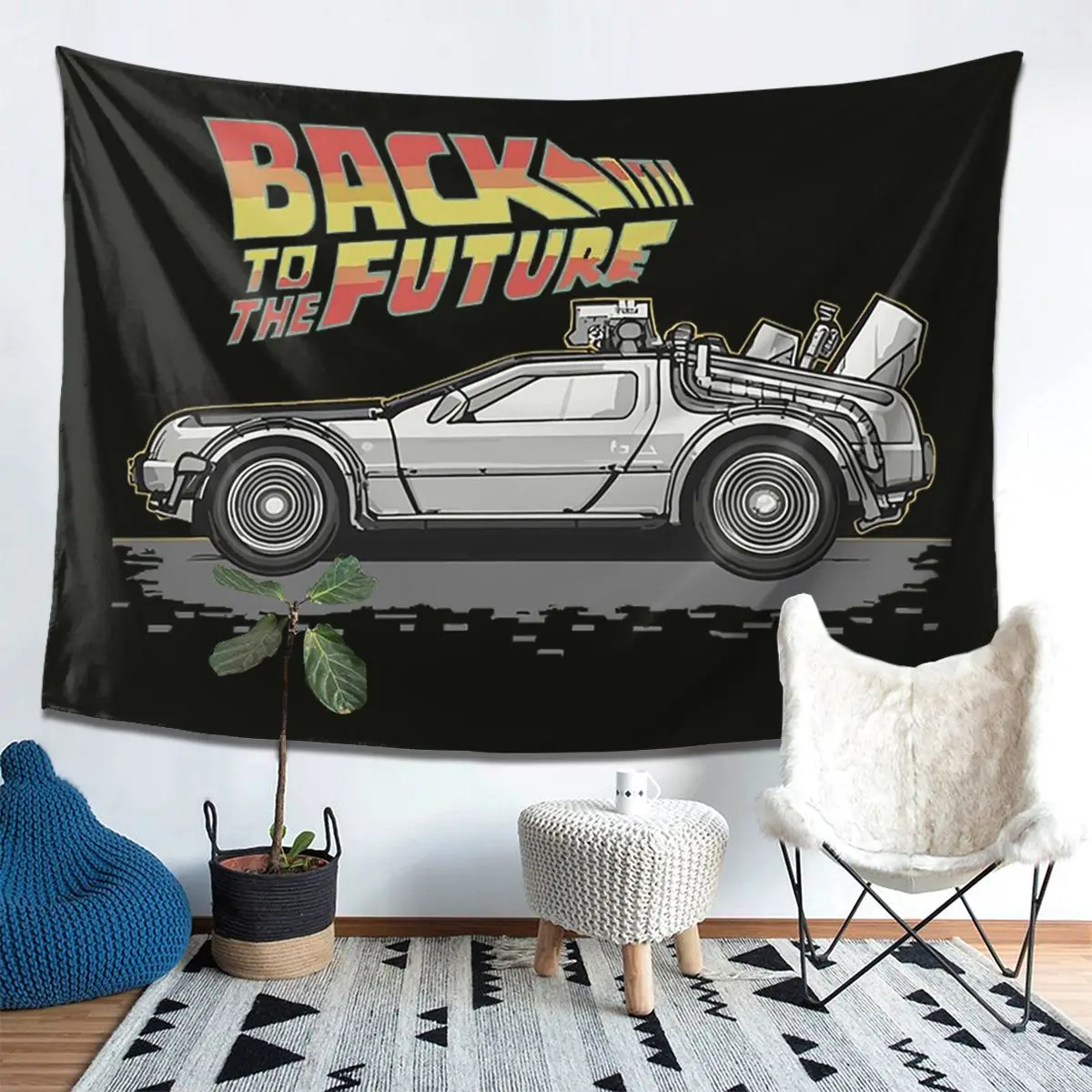 

Гобелен «Назад в будущее», украшение, художественные эстетические гобелены для гостиной, спальни, дома, настенная ткань, настенная ткань