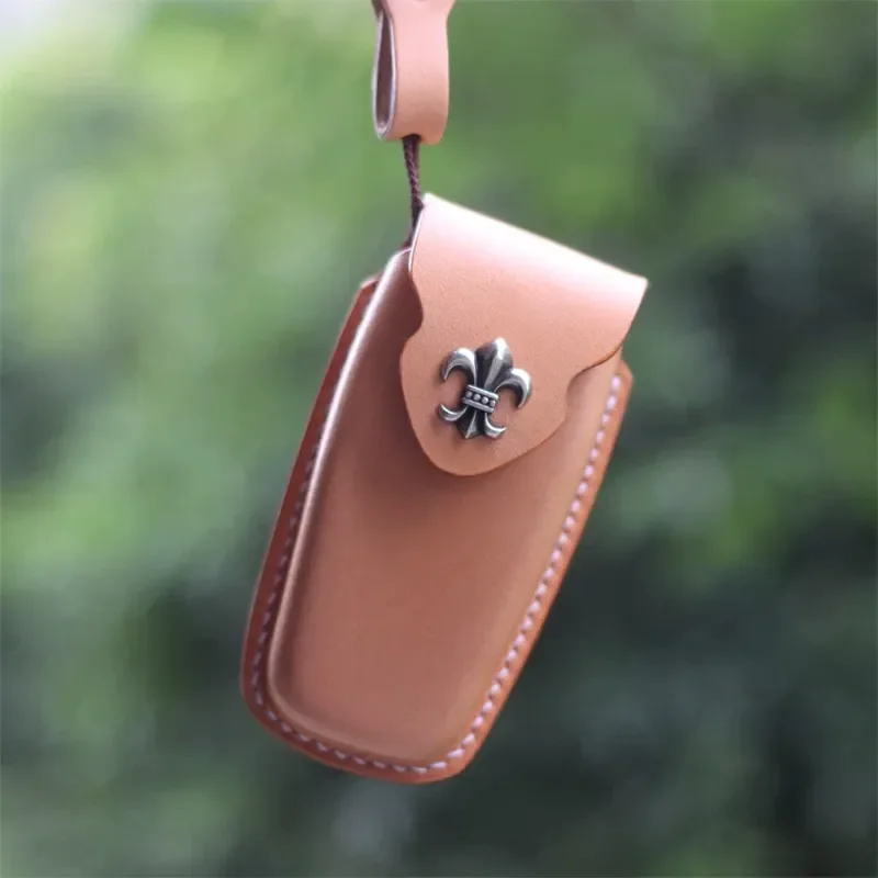 for Mercedes-Benz New Full Range Capped Key Bag Handmade Leather 3D Texture High End Key Cover Case Buckle Accessories