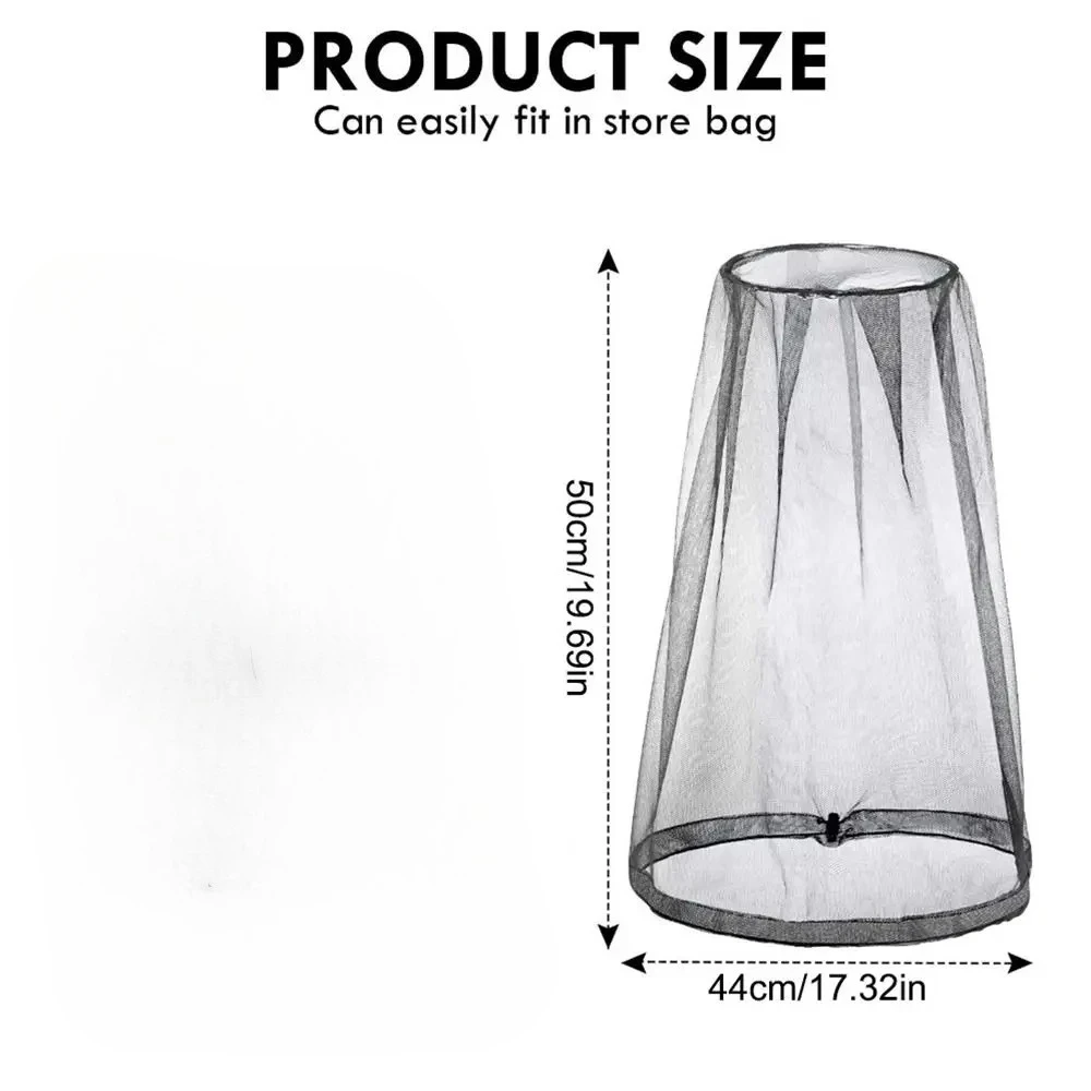 통기성 메쉬 모기 헤드 네트 가벼운 모자 네트 커버 야외 캠핑 낚시용 방충 모자