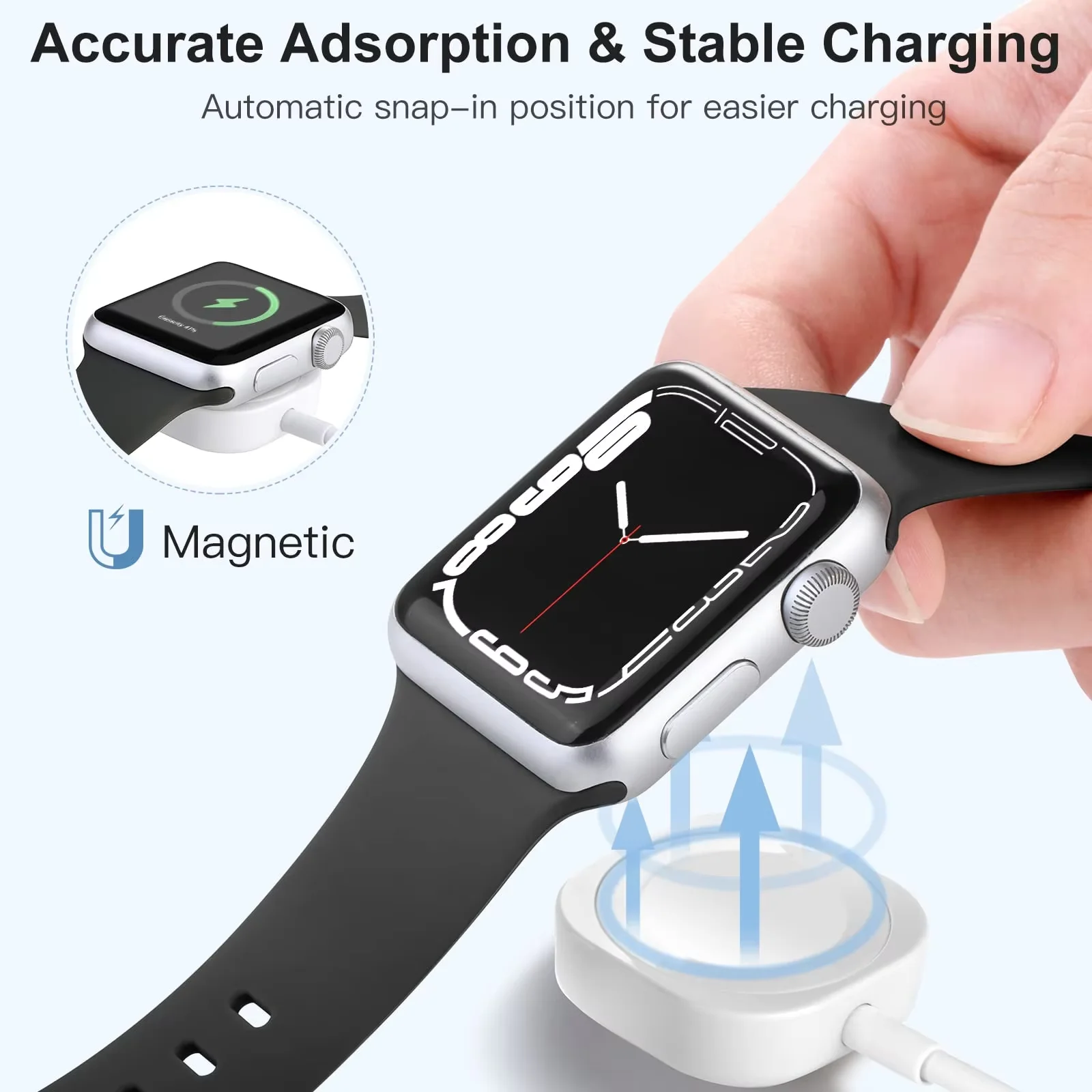 For Apple Watch Charger USB Magnetic Wireless Fast Charging Cable for iWatch 11 10 9 8 7 6 5 4 3 2 SE/2 Ultra Charger Portable image 2