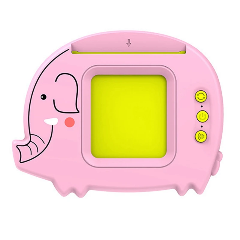 

Flash Cards English German French Children's Educational Audio Elephant Early Education Card Inserter Easy To Use Pink