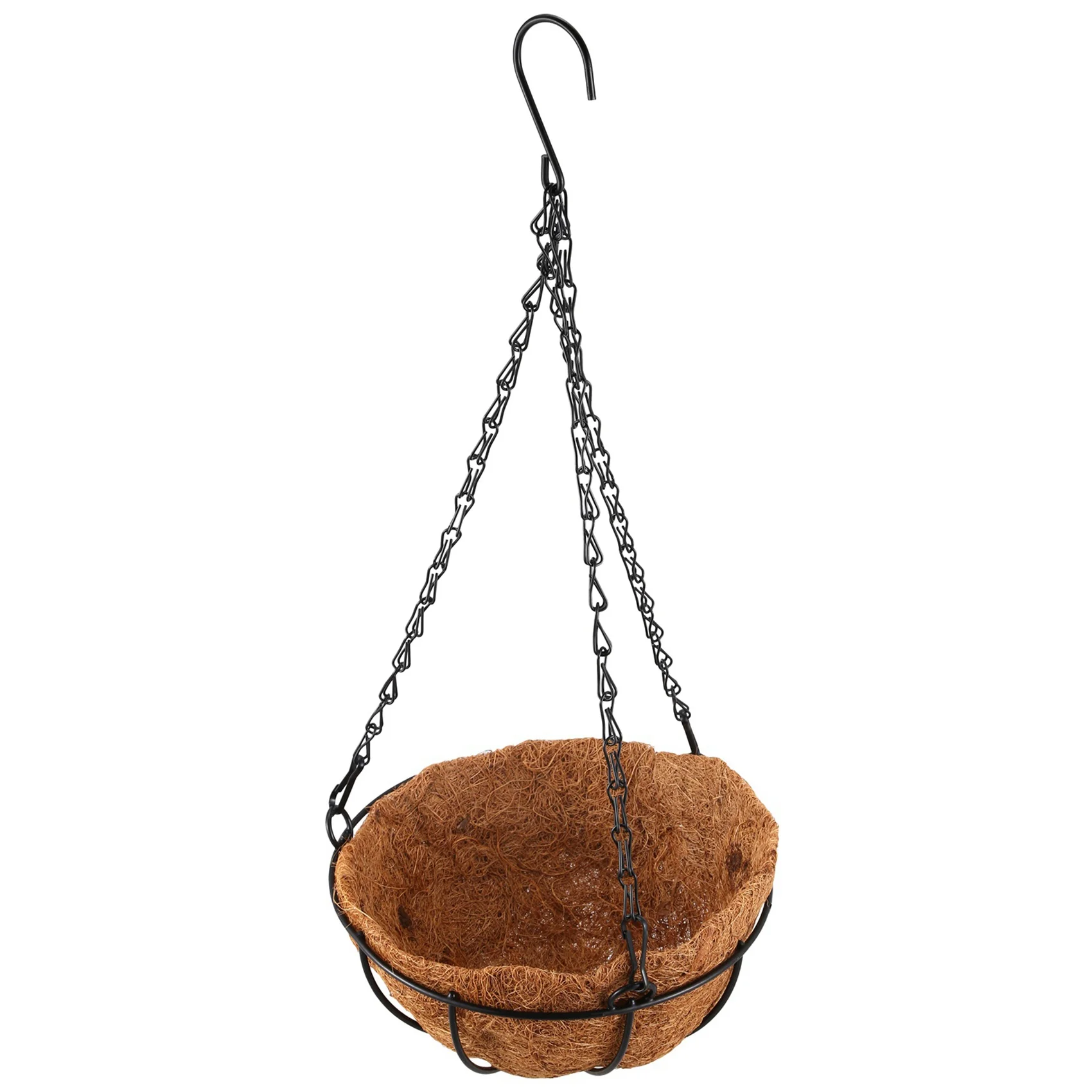 

ABZC-6X Black Growers Hanging Basket Planter With Chain Flower Plant Pot Home Garden Balcony Decoration-8Inch