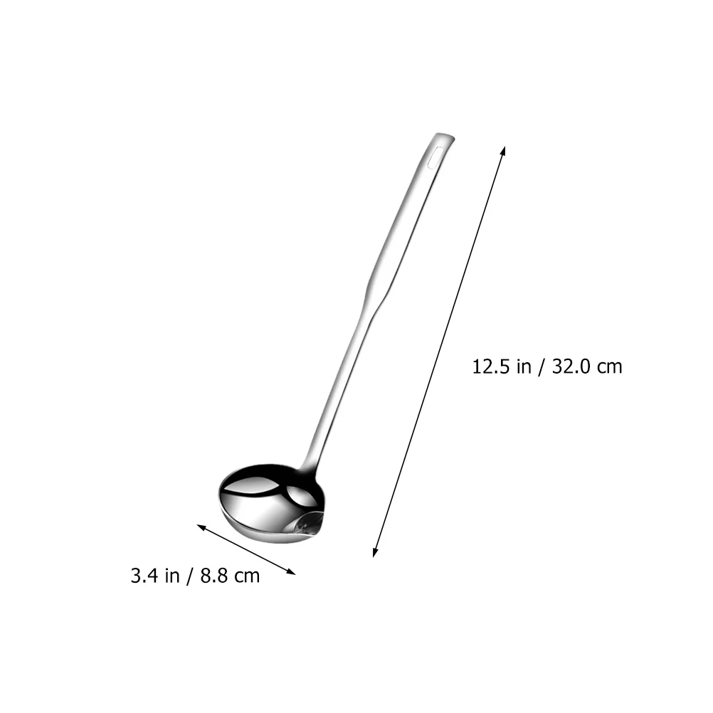 

1Pcs Silver Oil Filter Spoon Practical Soup Scoop Multipurpose Kitchen Colander Rust-Resistant Filtering Ladle