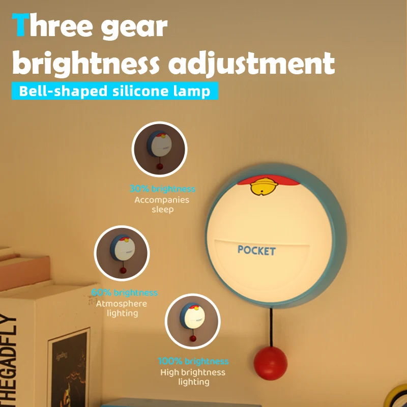 New Bell Clap Night Light Timing 3 Levels Brightness Sleeping Nursery Wall Lighting Beside Lamp For Kids Room Decor