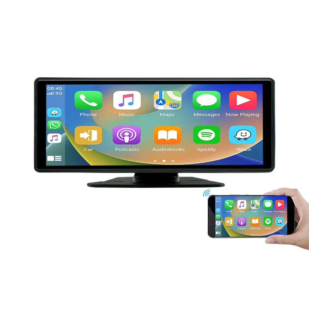 Smart PND car screen carplay screen 9.36 inch wired/wireless carplay link AHD FM transmitter portable car radio monitor