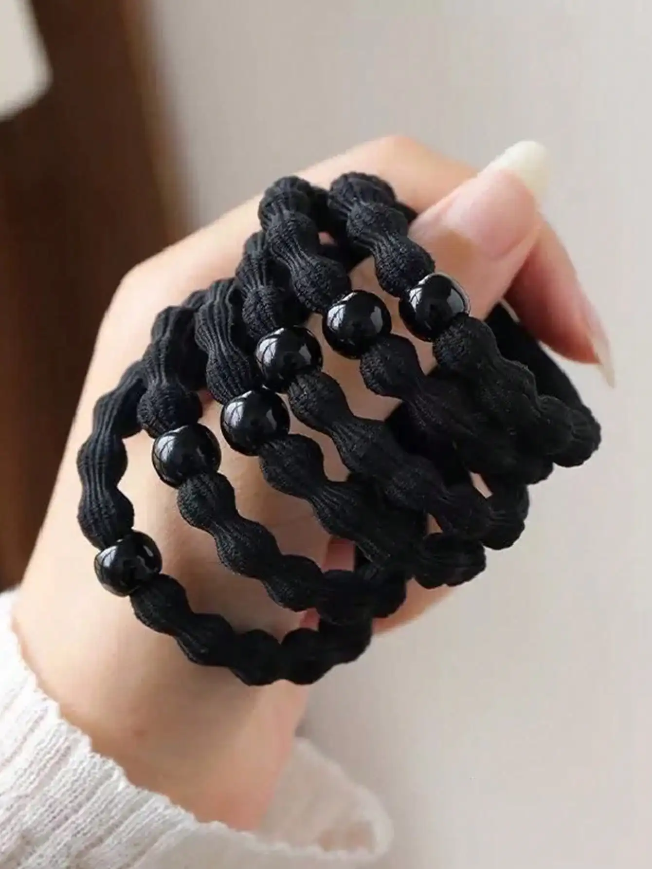 

10pcs/Set Black Scrunchies Hair Ties, Vintage Minimalist Stylish Everyday Non-Damaging High Elasticity Hair Accessories For Ponytail, Bun Ponytail Holders, Hair Bobbles, Gym Sport Outfit, Hair Rope Hair Ties Head Accessories Rubber Bands,Summer,Holiday,Tr