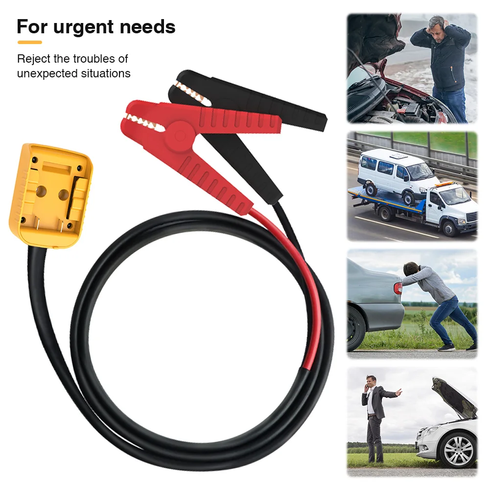 

Jumper Cable Clamps 8AWG Jump Starter Cable Automotive Booster Cable Adapter for Dewalt 18V/20V Battery