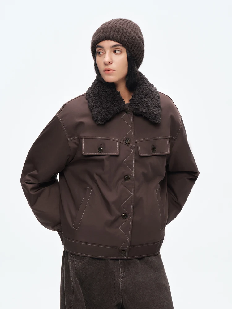 

Женская винтажная зимняя куртка с отстегивающимся меховым воротником, свободный пуховик, повседневное теплое пальто с длинными рукавами