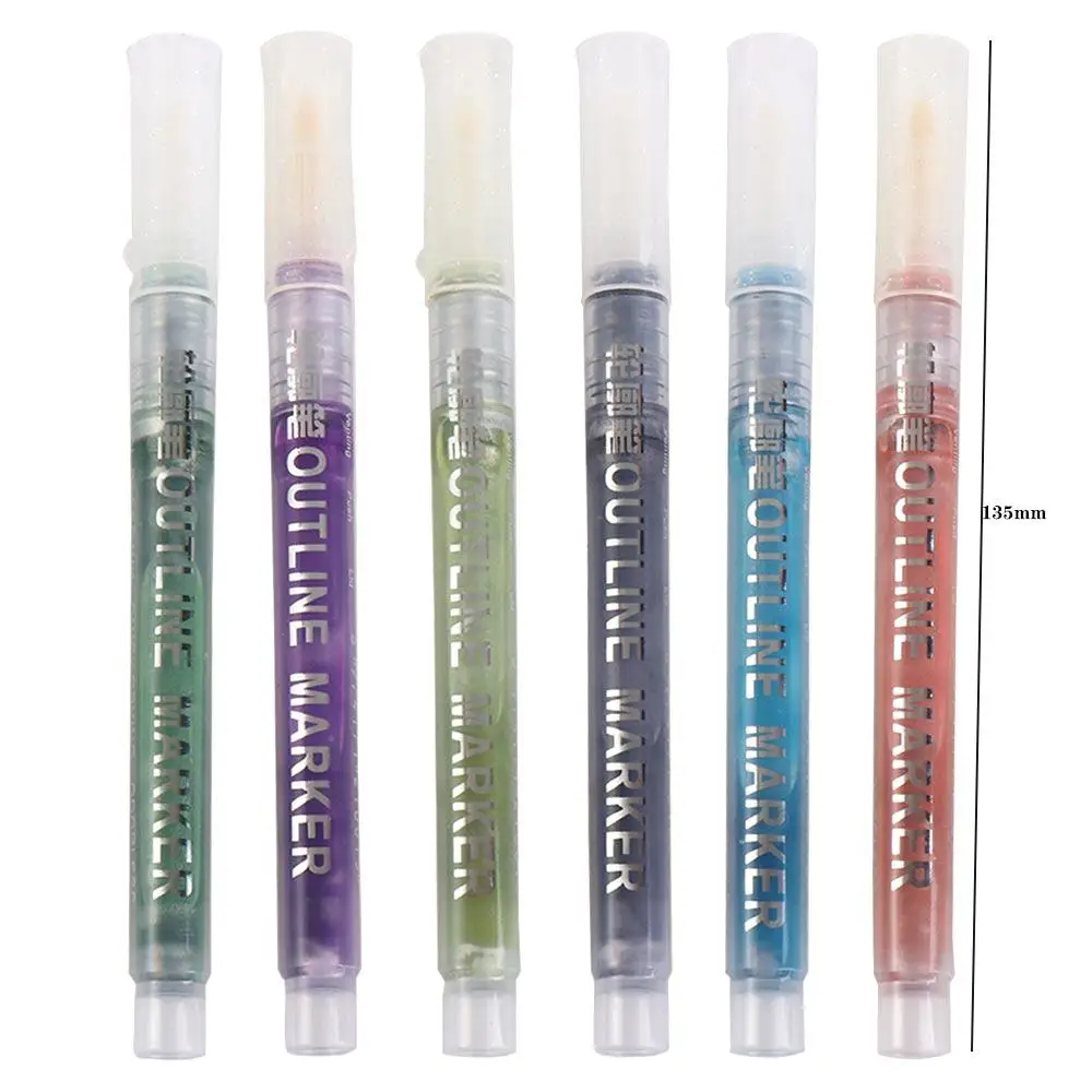 Дневник, креативные альбомы, сделай сам, поделки, скрапбукинг, Радужный маркер, контурный маркер, ручка с двойной линией, художественный маркер