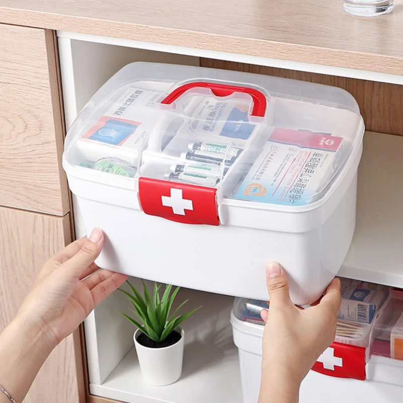 Multifunctional Medicine Box Household Plastic Multi-layer Organizer Box Portable First Aid Kit Medicine Box