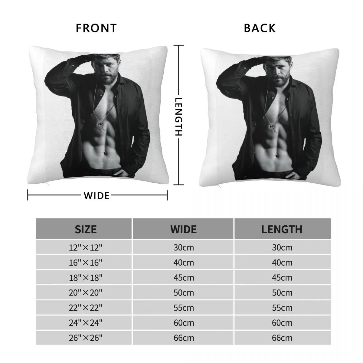 Chris Hemsworth Kim Hyde Square Pillowcase Polyester Linen Velvet Decorative Throw Pillow Case Sofa Seater Cushion Cover 45x45