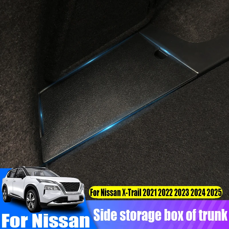 

For Nissan X-Trail/Rogue 2021 2022 2023 2024 2025 side storage box in the trunk car storage accessories increase storage space