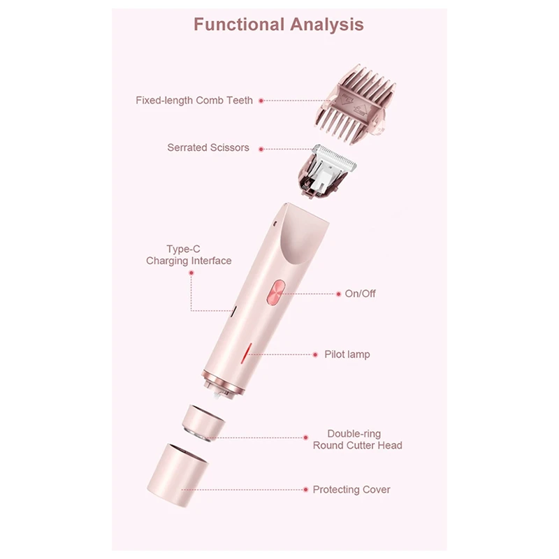 Painless Hair Removal Trimmer For Sensitive Areas Like Bikini Area Or Arms, 2 In 1 Shaver Baby Hair Epilator-A19G