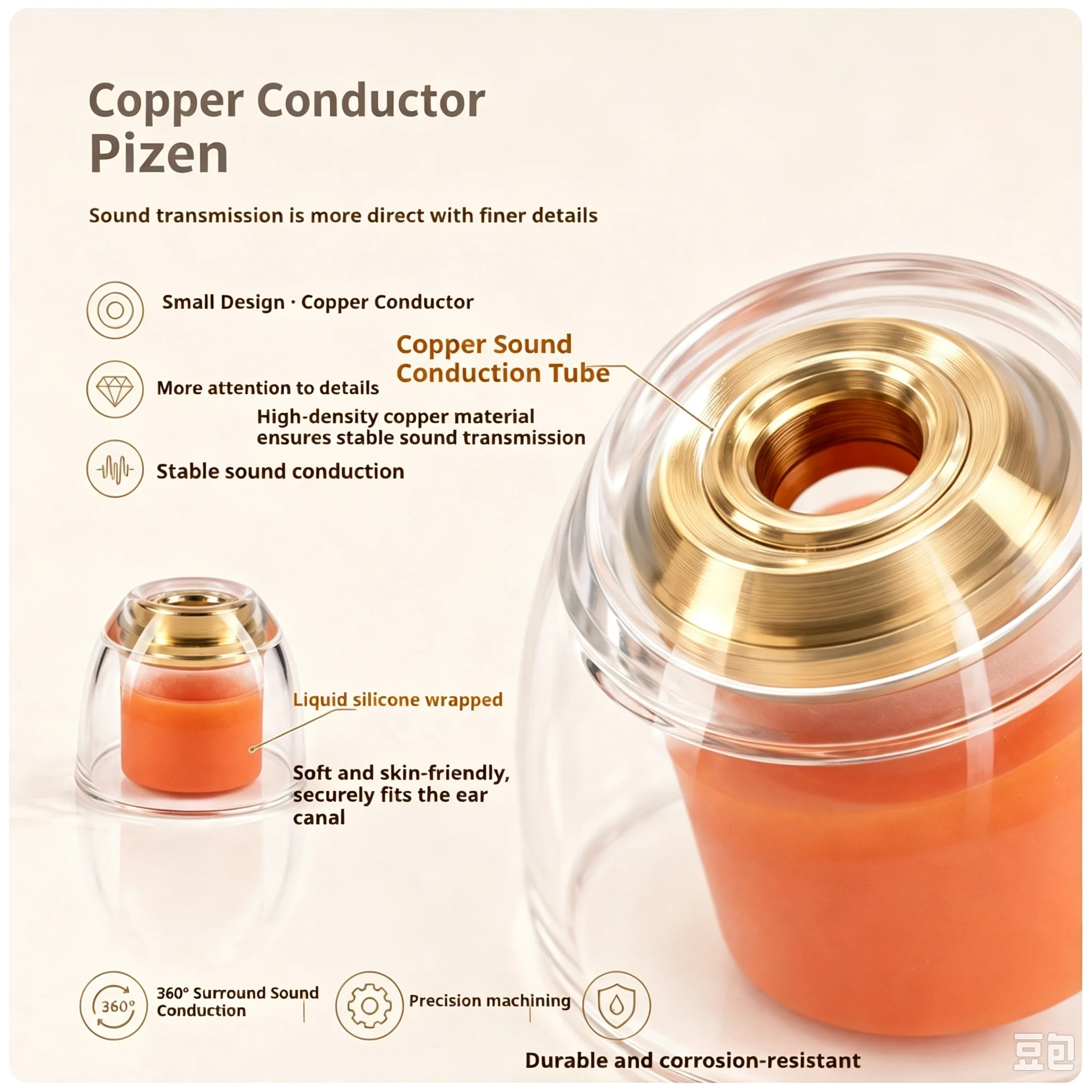 pizen 2026 High Transparent Silicone Ear Tips Soft Comfort In-Ear Caps Accessories For HiFi In-ear Wired and Bluetooth Headphon