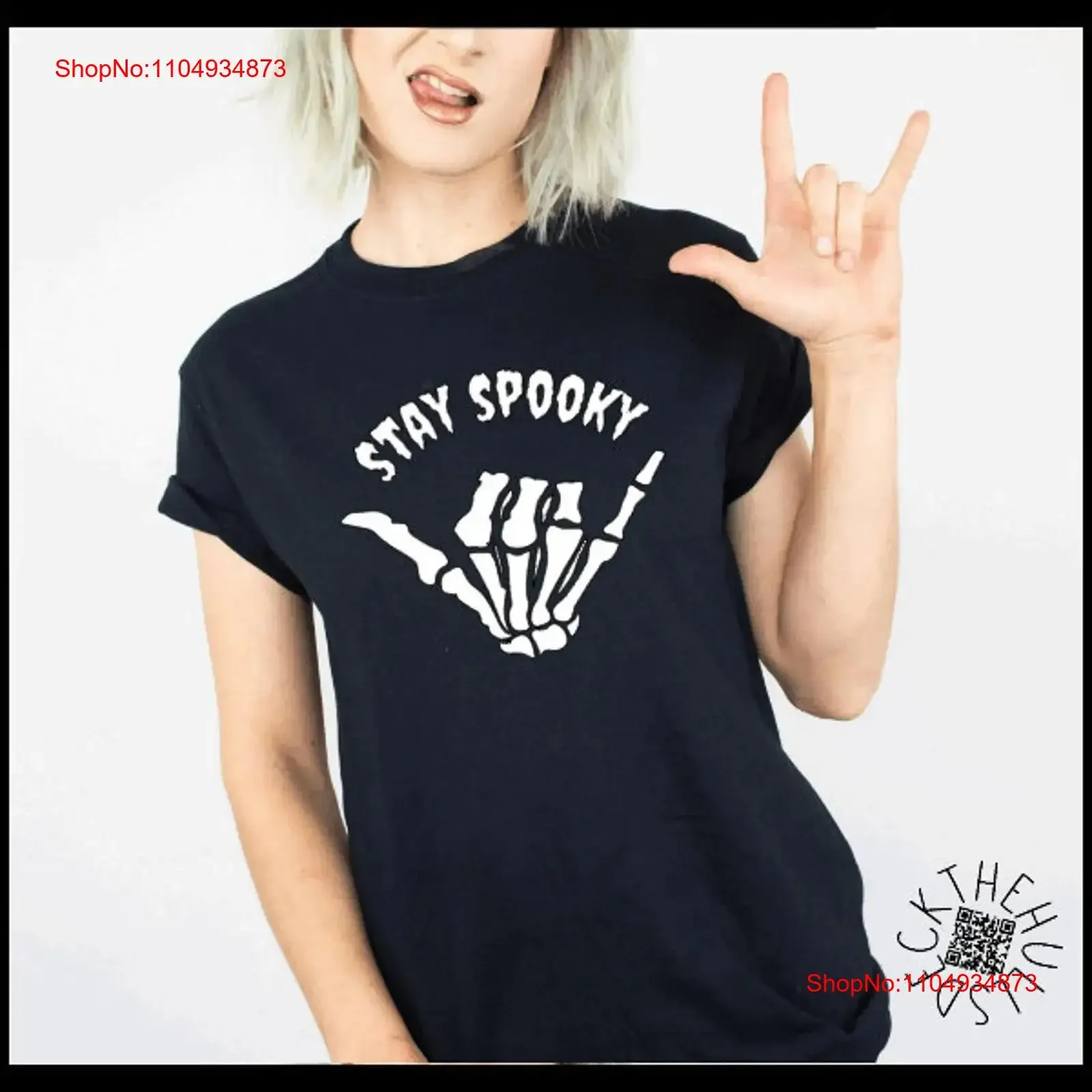 

Футболка Stay Spooky со скелетом, винтажная стираная мужская дышащая стильная модная эластичная уличная одежда унисекс, удобная