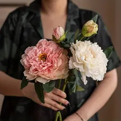 Fiori di simulazione di peonia, decorazioni di fiori artificiali per la casa e il soggiorno, decorazione di bouquet di fiori secchi per tavolo da pranzo