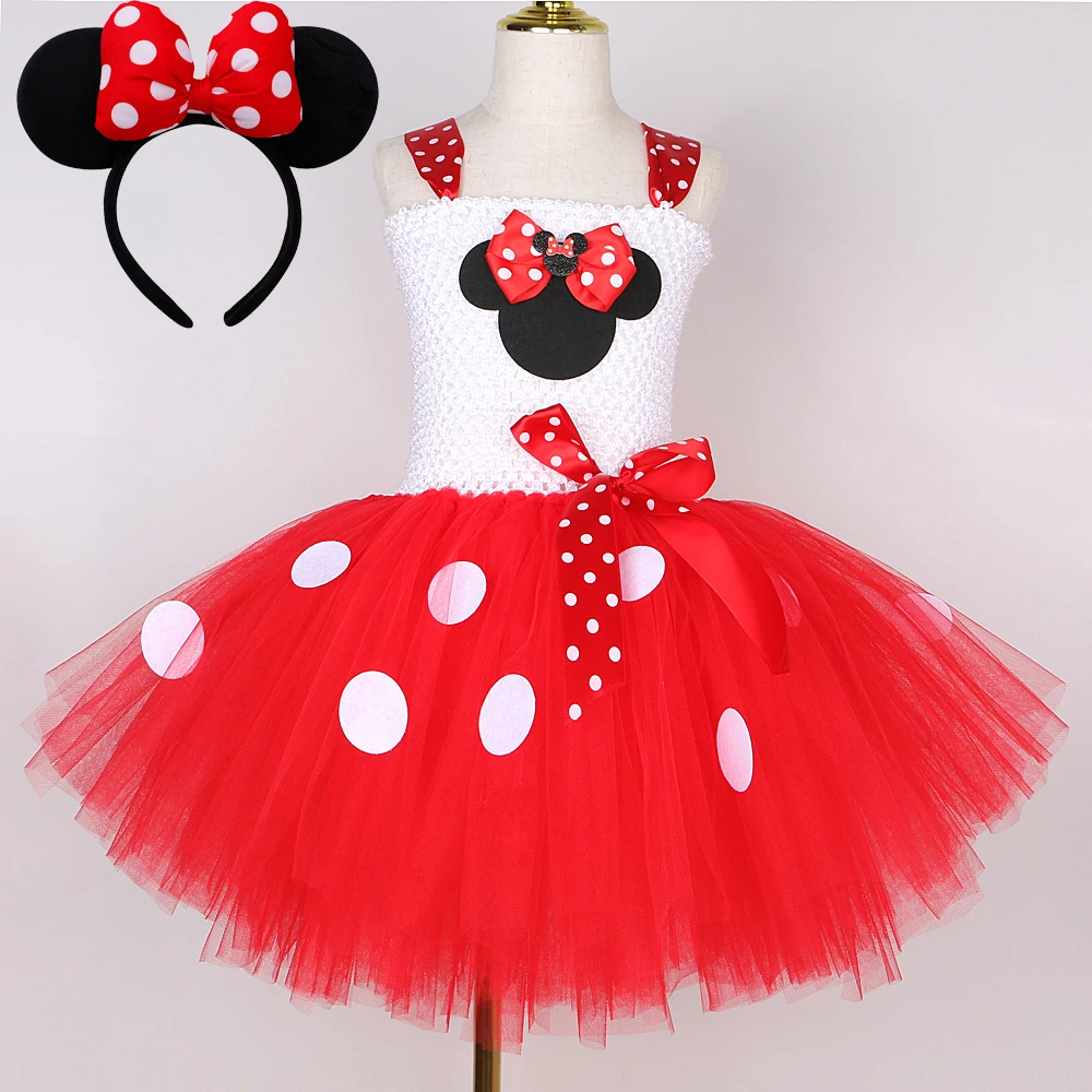 Hot Pink Red Mini Mouse Costumes for Baby Girls Birthday Ballet Tutus for Kids Christmas Halloween Dresses Child Cartoon Outfits