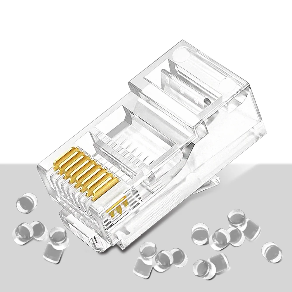 10/20/30/50Pcs Pass Through RJ45 Cat6/Cat5e Connectors Crystal End 8P8C Crimp UTP Standard Ethernet Network Modular Plug