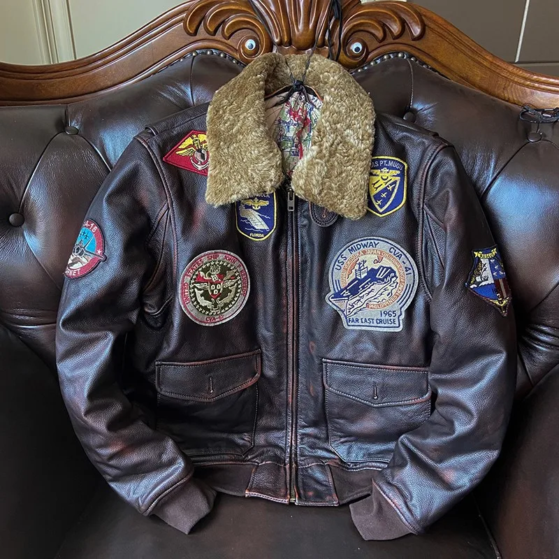 

Мужская кожаная рабочая одежда из воловьей кожи большого размера с верхним зерном