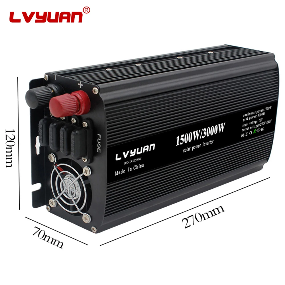 Convertitore di potenza 1500W 3000W DC 12V 24volt a AC 110V 220V Convertitore per auto portatile da CC a CA per auto a casa